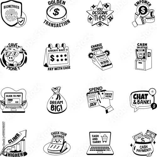 Set of Glyph Style Debit Card Stickers 

