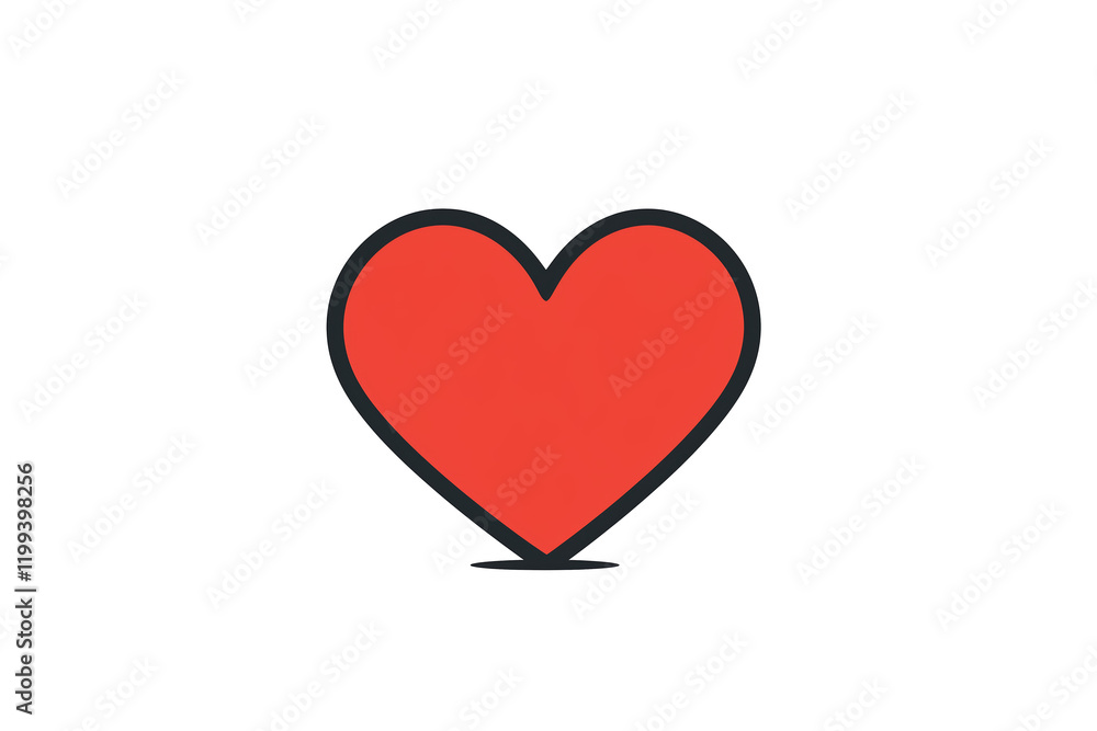 PNG cut out isolated background. A minimalist red heart icon outlined in black, symbolizing love, care, and affection. PNG cut out isolated background. A minimalist red heart icon outlined in black, symbolizing love, care, and affection.