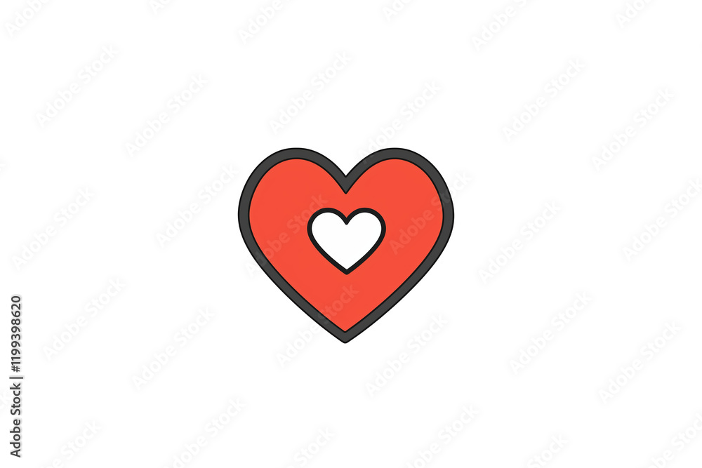 PNG cut out isolated background. A bold red heart outline featuring a smaller white heart in the center, symbolizing love, affection, and connection. PNG cut out isolated background. A bold red heart outline featuring a smaller white heart in the center, symbolizing love, affection, and connection.