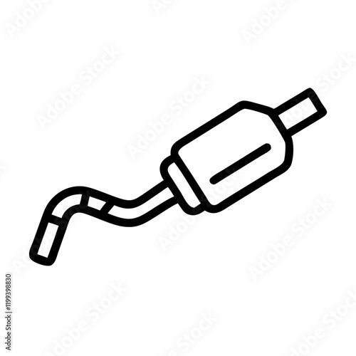 Exhaust pipe line icon for vehicle systems and maintenance