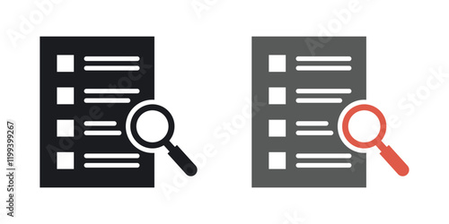 Document verification icon in black and color style