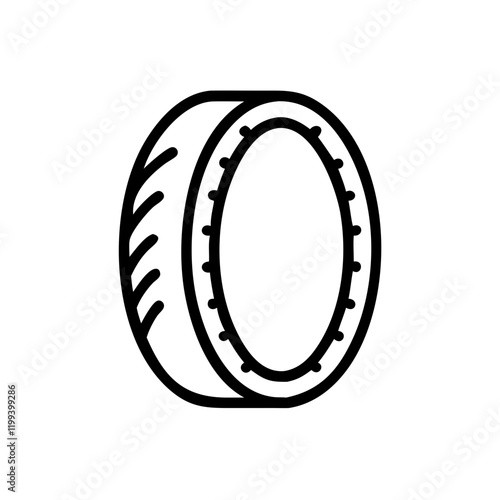 Car tire line icon for automotive maintenance and repair