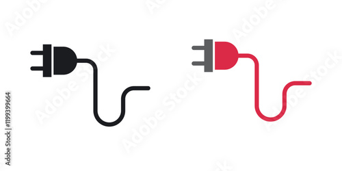 Electrical plug icon in black and color style