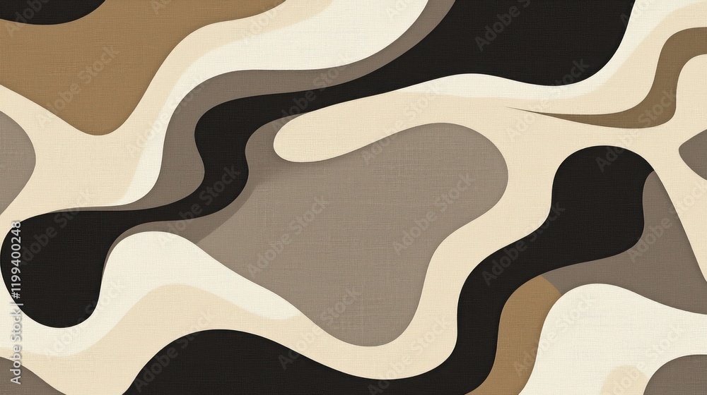 Abstract Wavy Pattern in Neutral Tones with Earthy Textures Abstract Wavy Pattern in Neutral Tones with Earthy Textures