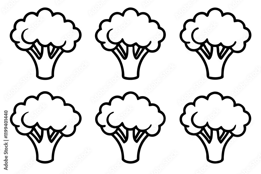 Broccoli Line Art Vector Bundle Broccoli Line Art Vector Bundle