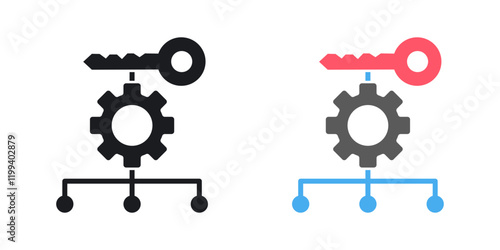 Key factor icon in black and color style