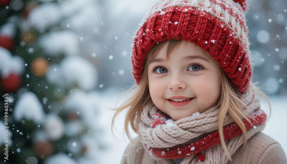 Smiling Child in Snowy Wonderland: Holiday Magic and Winter Cheer Smiling Child in Snowy Wonderland: Holiday Magic and Winter Cheer