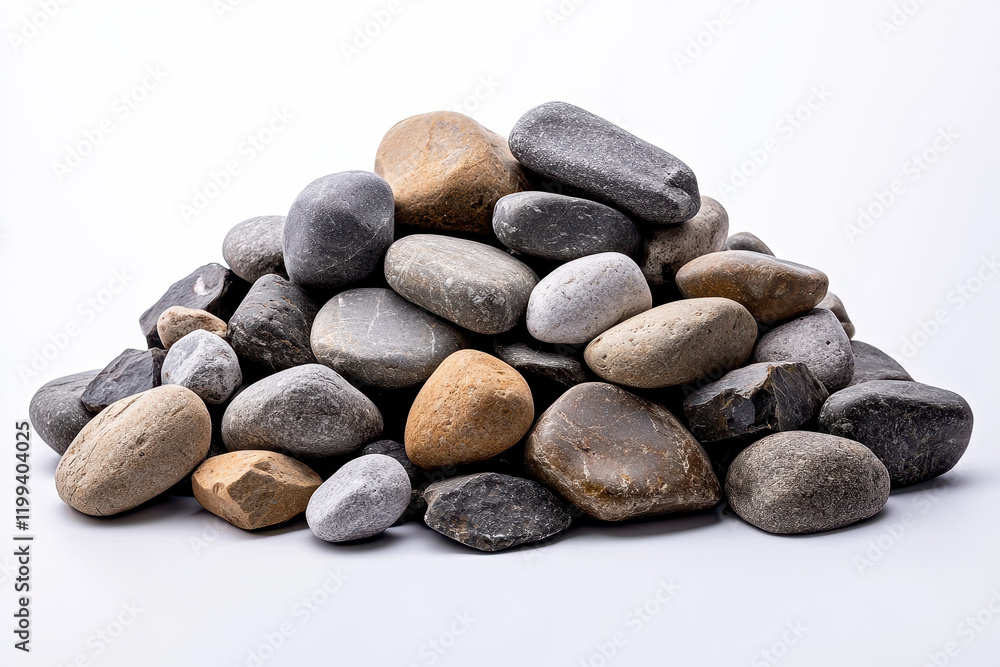 A diverse collection of smooth river stones in various colors and shapes. A diverse collection of smooth river stones in various colors and shapes.