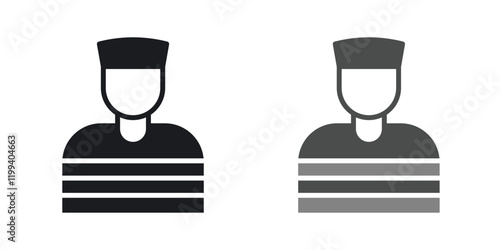 Prisoner icon in black and color style