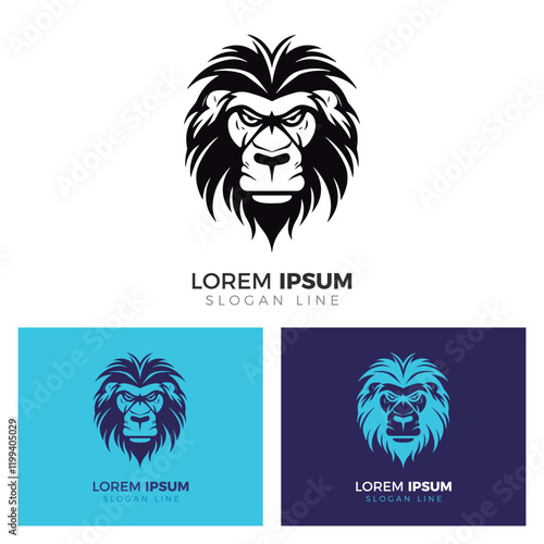 Baboon Simple Logo Vector Icon Illustration.