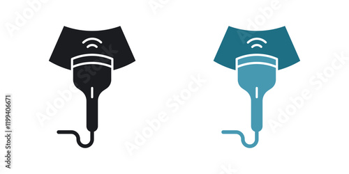 Ultrasound icon in black and color style