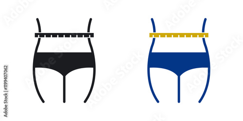 Weight loss icon in black and color style