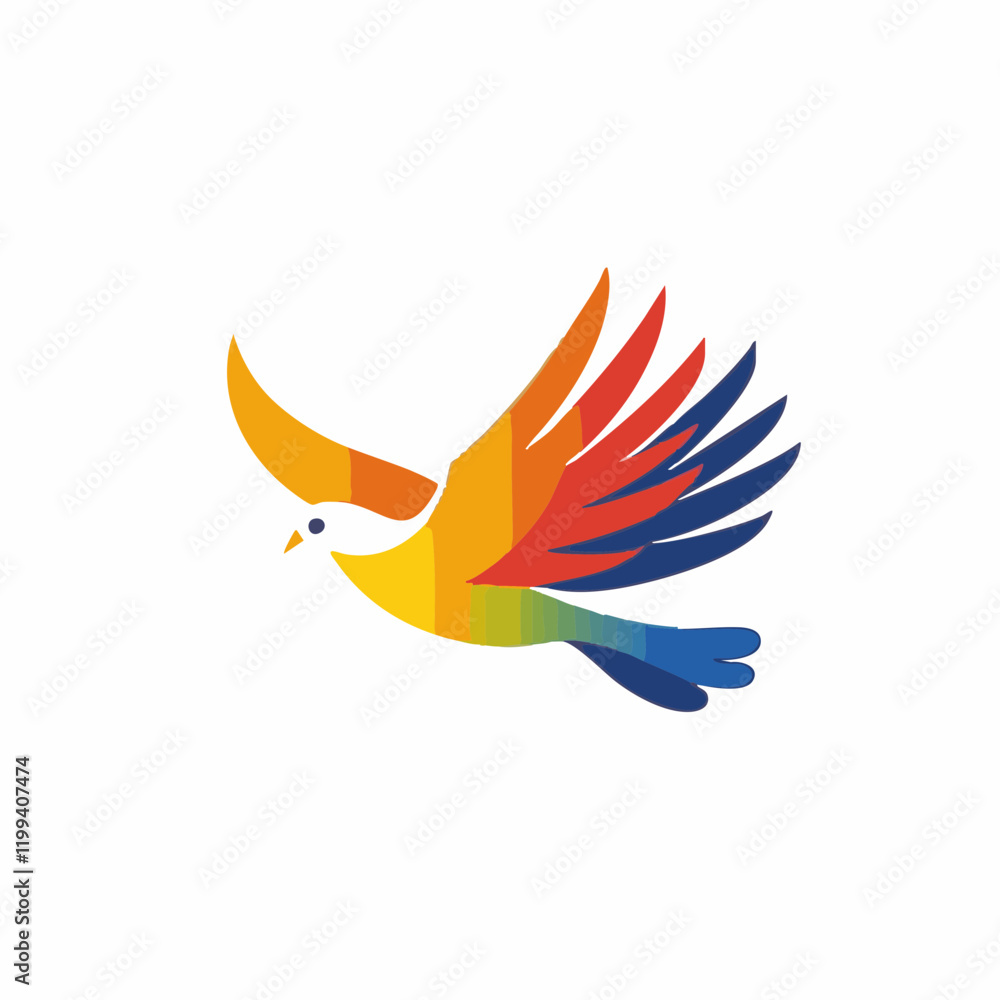 Obraz premium Abstract Colorful Bird in Flight Vector Graphic. Vector Image