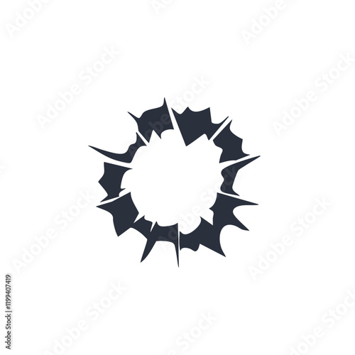 Abstract Circular Hole Graphic Design Element. Vector Image