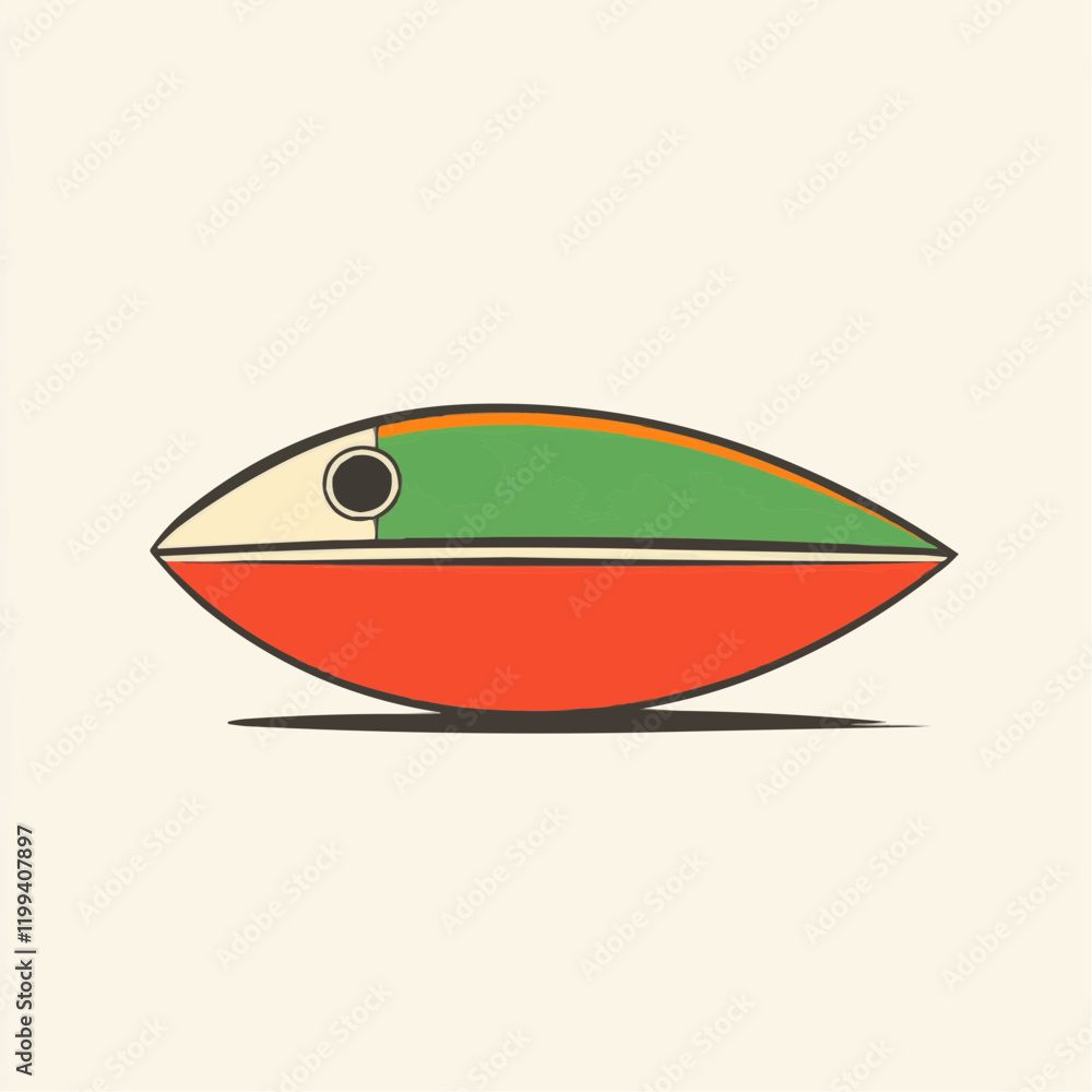 Abstract Fish Shaped Boat Illustration. Vector Image Abstract Fish Shaped Boat Illustration. Vector Image