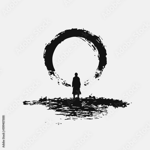 Abstract Figure in Enclosing Circle. Vector Image