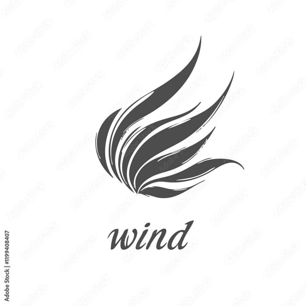 Obraz premium Abstract Wind Design Element Vector Graphic. Vector Image