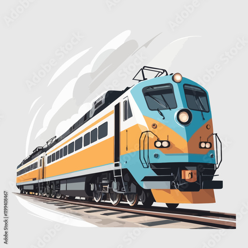 3D high-speed train, train, vector illustration.