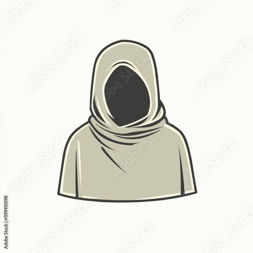 Hooded Cloak Graphic Design Illustration. Vector Image