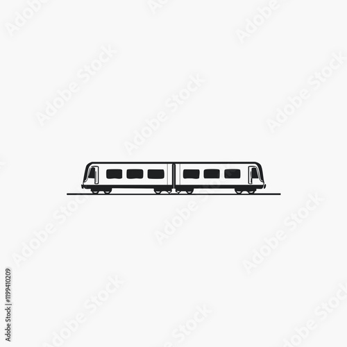 Modern Train Transportation Icon Design. Vector Image