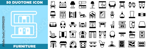 Furniture Duotone Editable Icons set