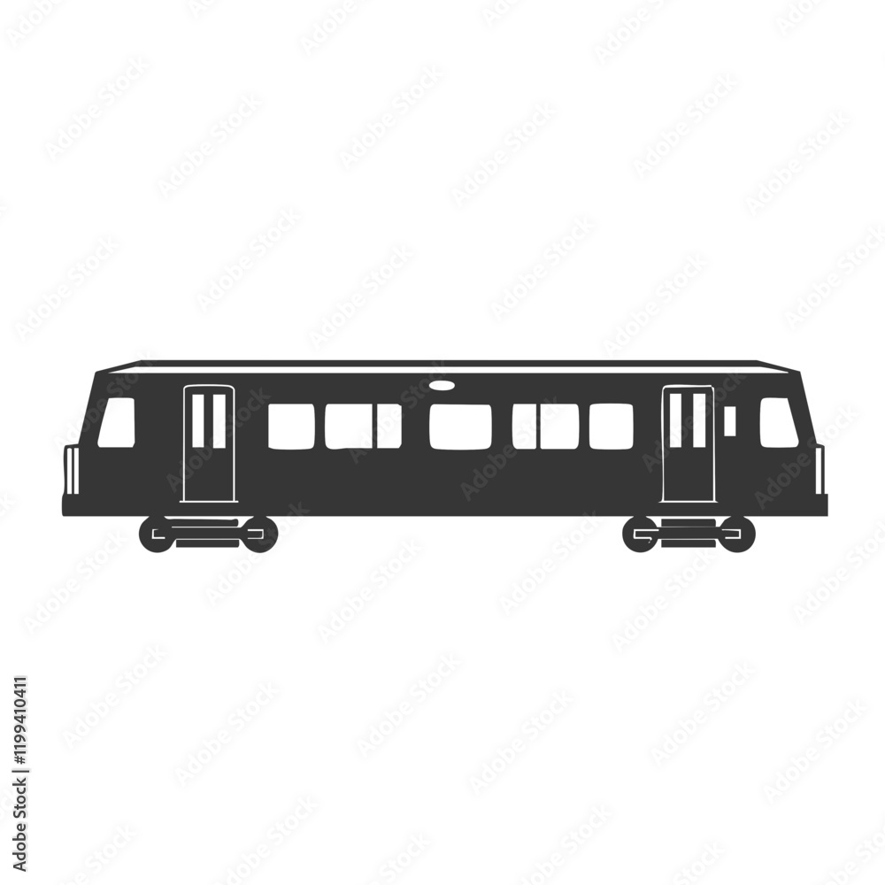 Railcar Side View Illustration. Vector Image Railcar Side View Illustration. Vector Image