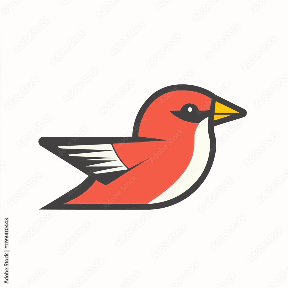 Fototapeta premium Red Bird Vector Illustration Logo Design. Vector Image