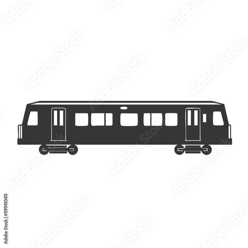 Railcar Side View Illustration. Vector Image