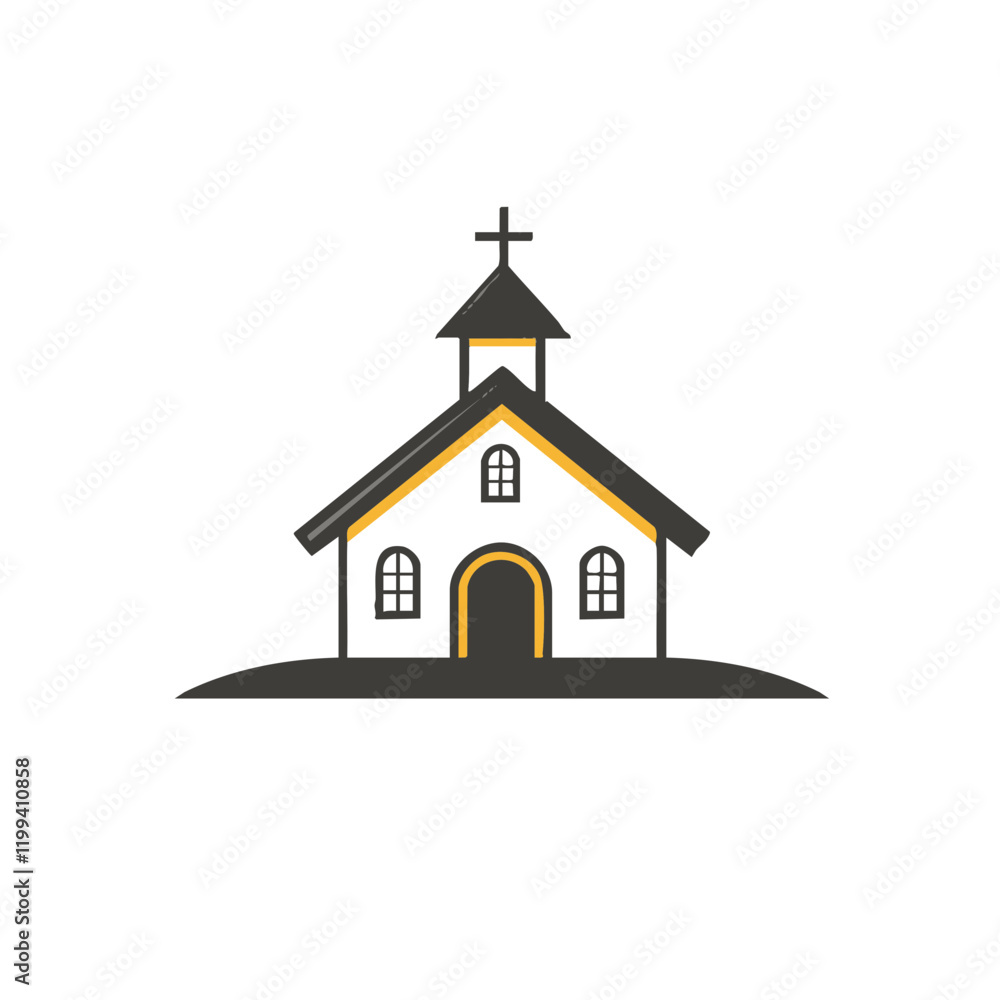 Simple Church Building Illustration Vector Graphic. Vector Image Simple Church Building Illustration Vector Graphic. Vector Image