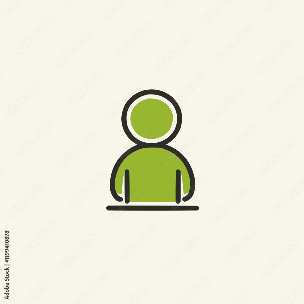 Simple Green Person Icon Illustration. Vector Image Simple Green Person Icon Illustration. Vector Image