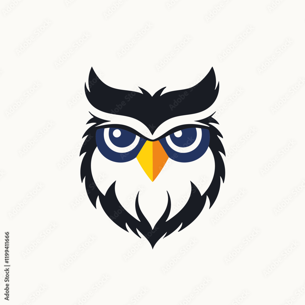 Fototapeta premium Stylized Owl Head Vector Illustration. Vector Image