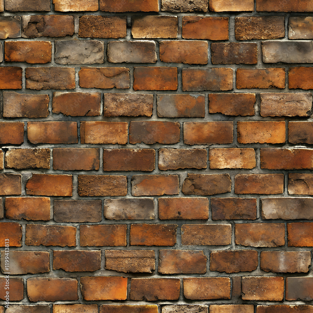 Obraz premium Seamless Grungy Brick Texture for Rustic, Industrial Background Designs