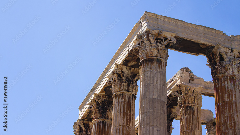 ruins of amazing ancient acropolis at Athens in Greece at sunny day ruins of amazing ancient acropolis at Athens in Greece at sunny day