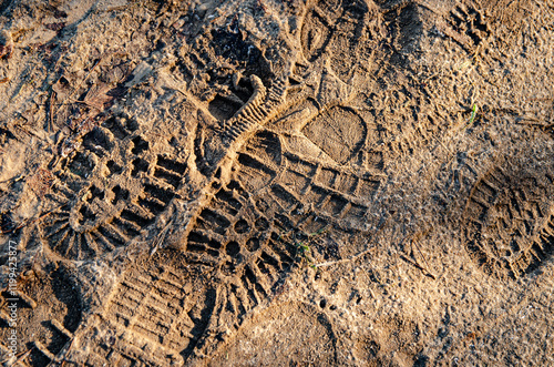 shoe print in the sand