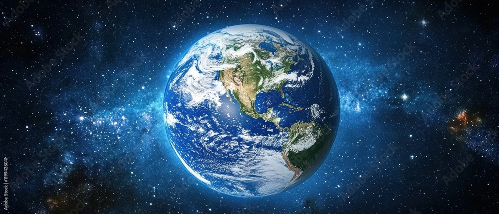 Obraz premium Earth in space captivating gigapixel visualization with cosmic detail