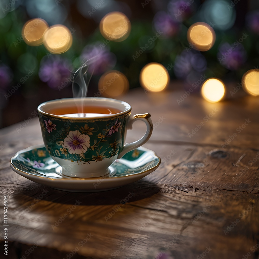 Fototapeta premium tea cup in green