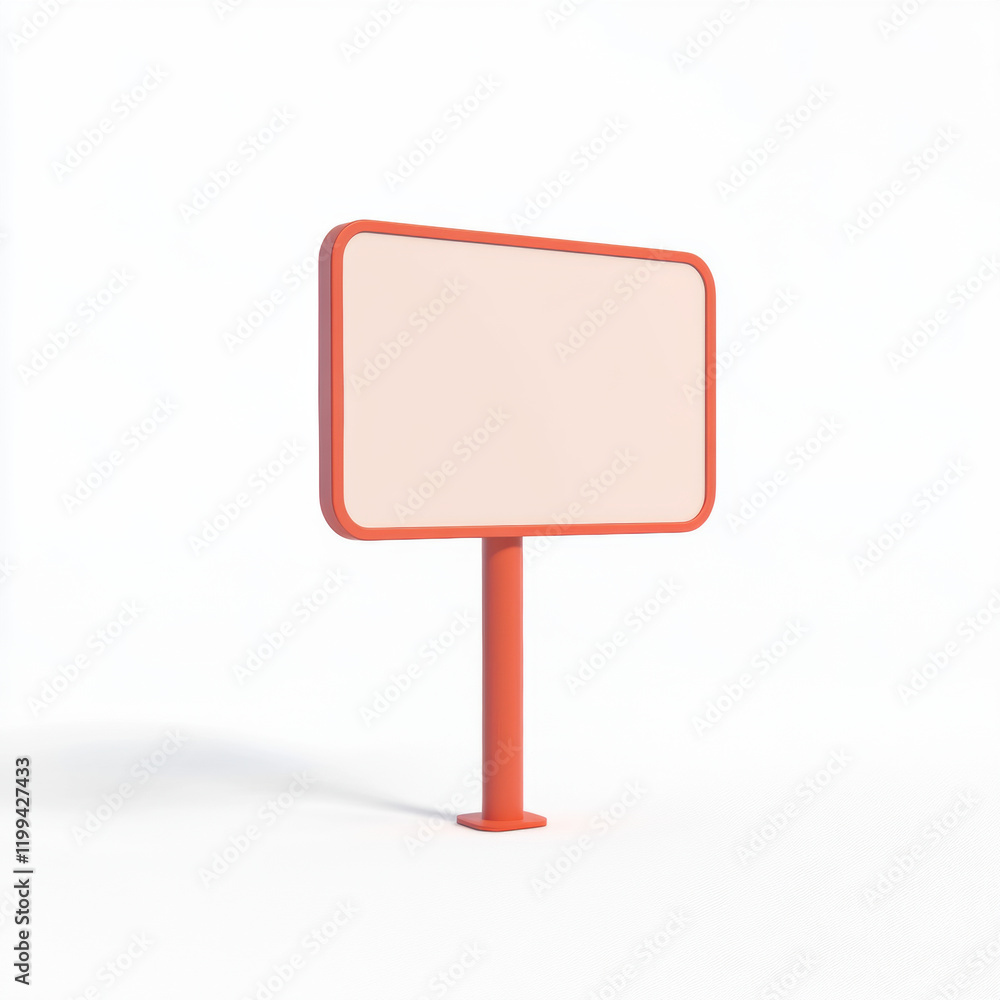 Empty signboard with red frame on white background, ideal for advertising or information display. Its minimalist design allows for versatile use in various settings Empty signboard with red frame on white background, ideal for advertising or information display. Its minimalist design allows for versatile use in various settings