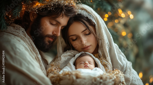 scene of born child baby Jesus Christ