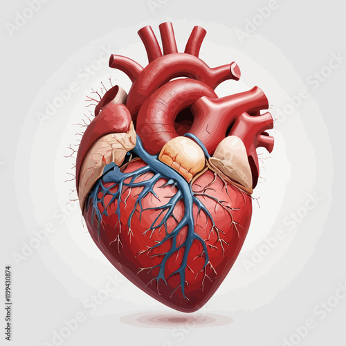 illustration of real human heart