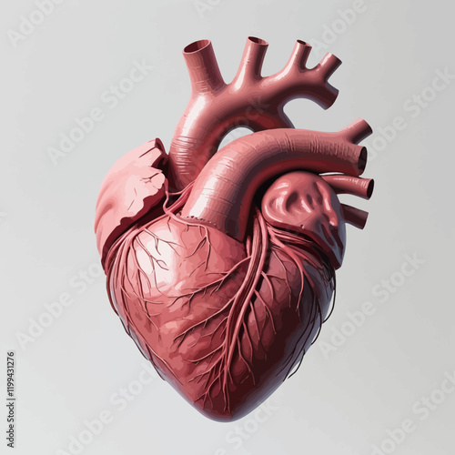 illustration of real human heart