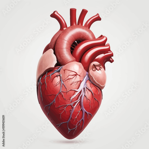 illustration of real human heart