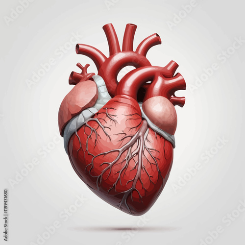 illustration of real human heart