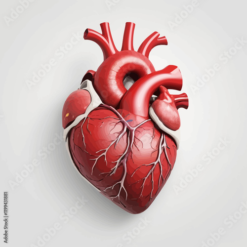 illustration of real human heart