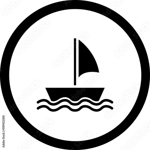Windsurfing Vector Icon Design