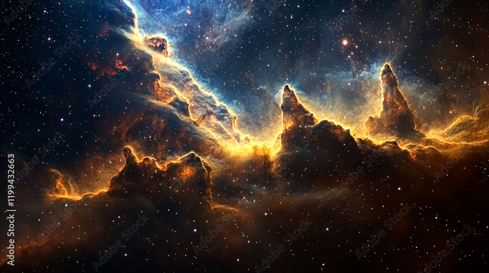 Fototapeta premium Cosmic Cliffs: A Breathtaking Nebula in Space