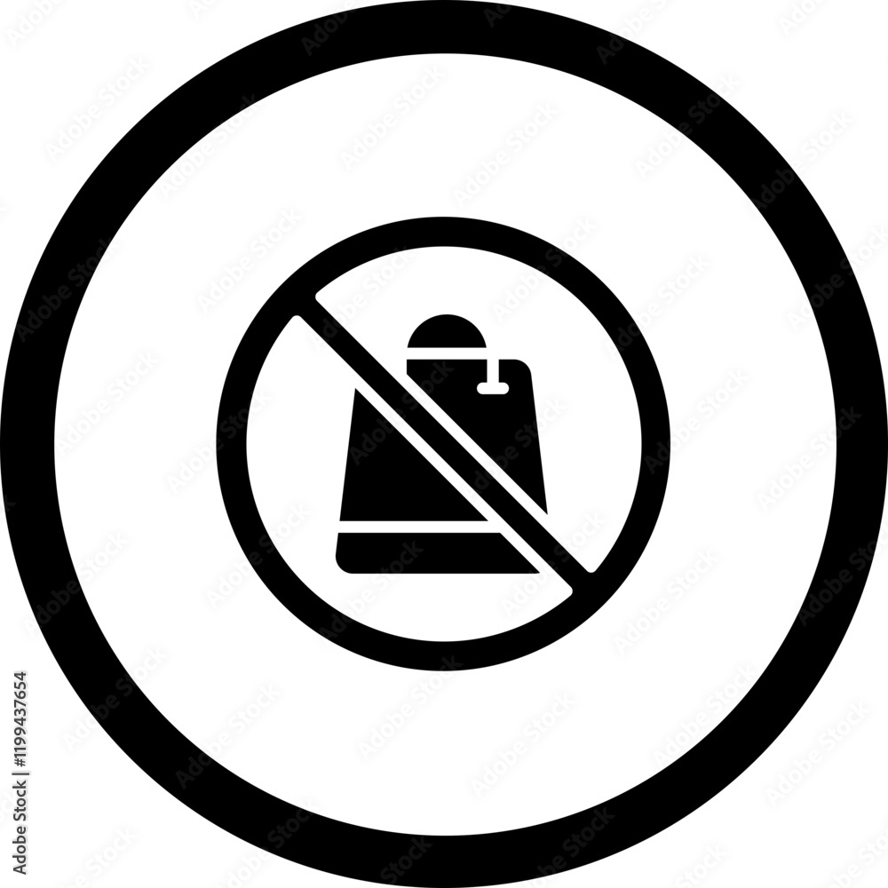 No Shopping Bag Vector Icon Design No Shopping Bag Vector Icon Design