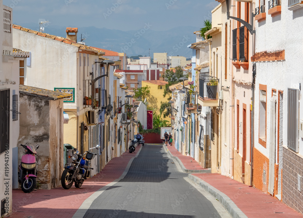 Obraz premium Streets and houses of Denia, Spain