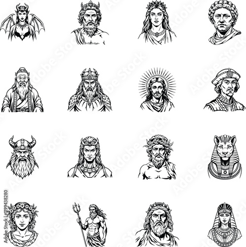 Collection of Vintage Style Religious Illustrations 

