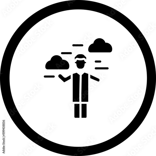 Man Weathercaster Vector Icon Design
