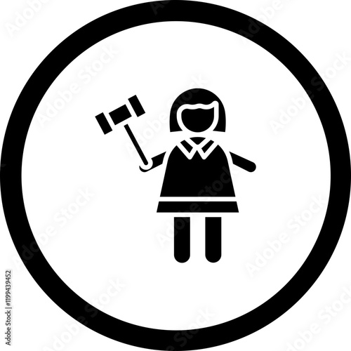 Woman Lawyer Vector Icon Design